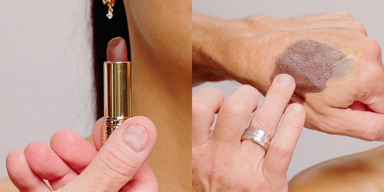 Step 6 deepen your eyeshadow shade with a mixture of brown lipstick and concealer for grunge glam makeup